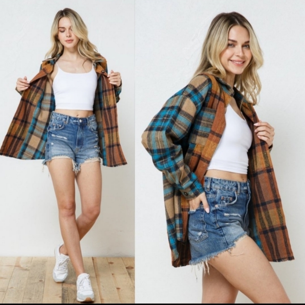 SOLD OUT 46728 Plaid Flannel Jacket - Picture 2 of 4